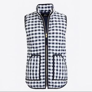 J.Crew Gingham Puffer Vest